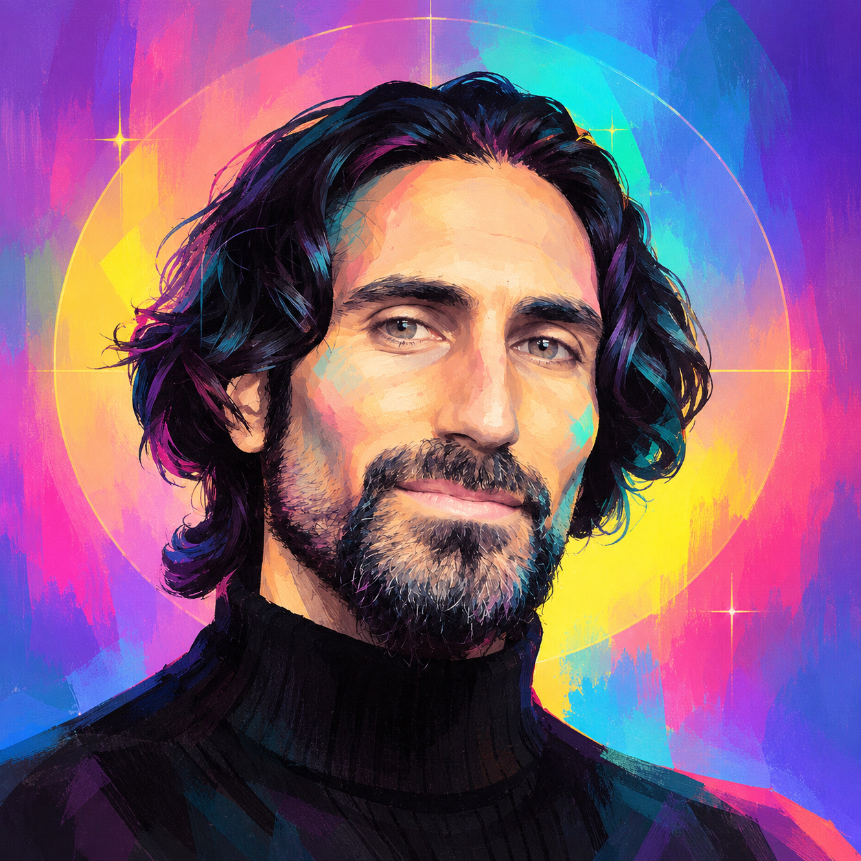 Illustrated portrait of Andrew